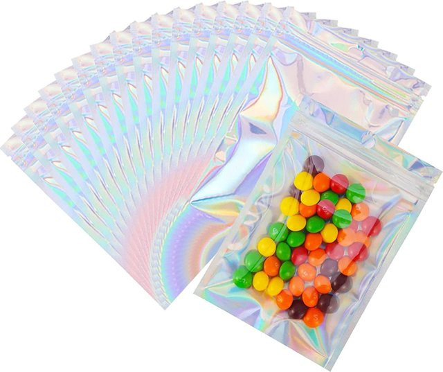 Holografische wiederverschließbare Beutel in Multicolour, B/H: 7,6 x 11,9 cm - Bild 1