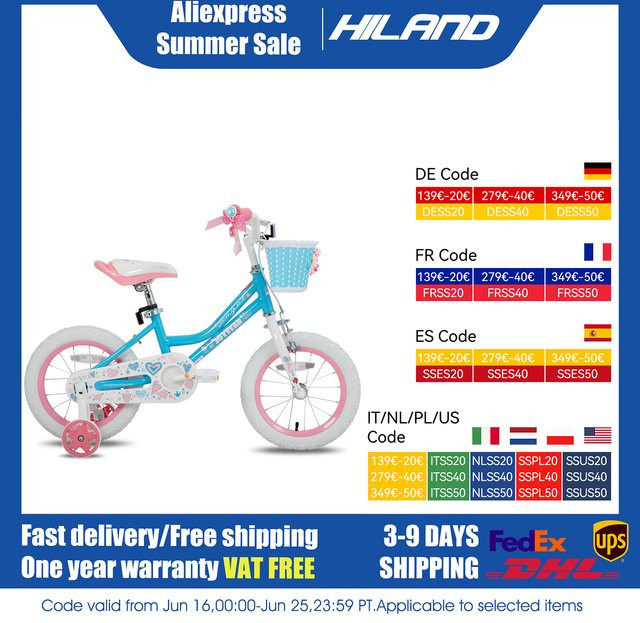 JOYSTAR Angel Mädchenfahrrad, mit Stützrädern, Korb, Handbremse, Ständer, für 2-9 Jahre - Bild 1