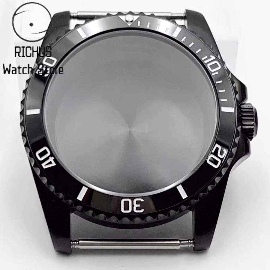 RICHUS Uhrengehäuse, Edelstahl, Schwarz, 36 mm, Saphirglas, Unisex - Bild 2