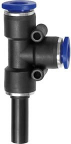 Riegler T-Steckverbindung Stecknippel L-Form Blaue Serie aus Kunststoff mit Schlauchdurchmesser 10 mm, Farbe Blau - Bild 1