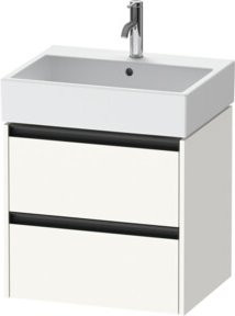 Duravit Waschtischunterschrank Ketho.2 in Weiß Matt mit 2 Schubladen, wandhängend, Breite: 58,4 cm, Tiefe: 46 cm, Höhe: 54,9 cm - Bild 1