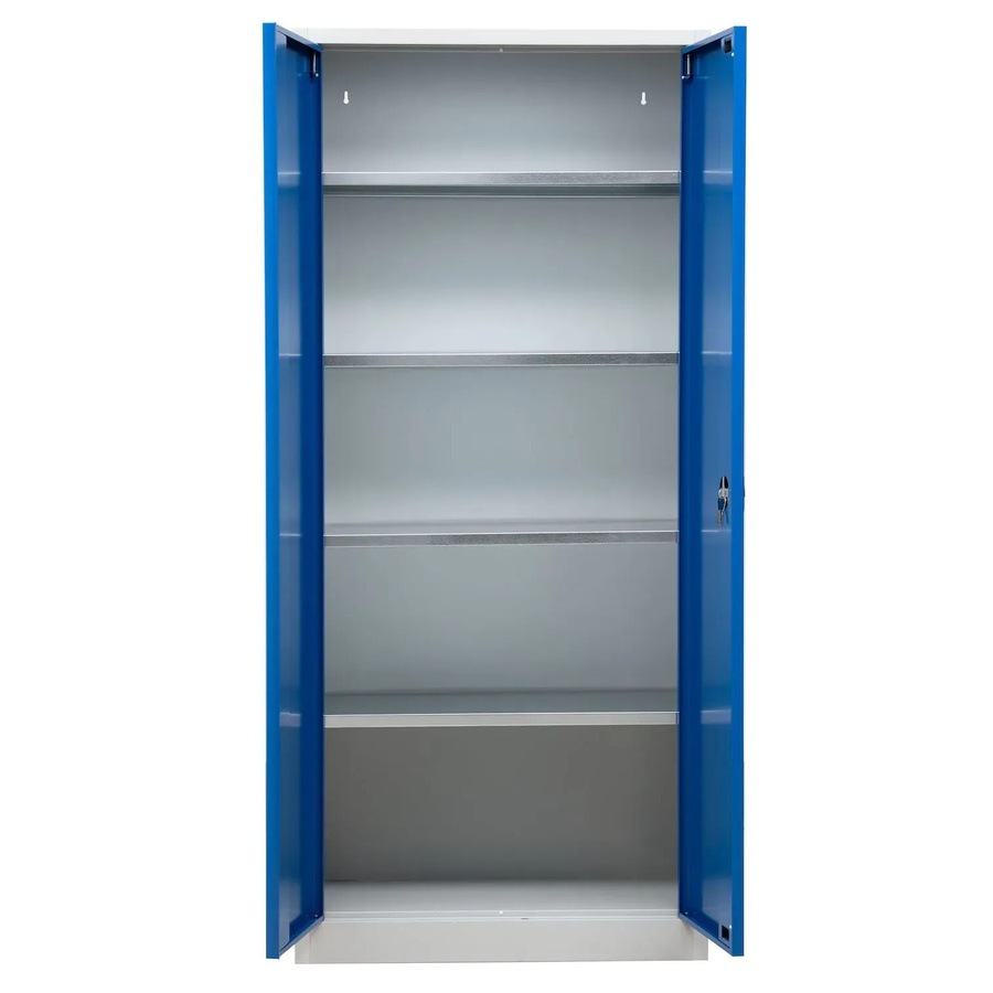 PROREGAL Flügeltürenschrank Badger mit 4 Fachböden, verzinkt, Grau-Blau, H x B x T: 180 x 80 x 38 cm - Bild 2
