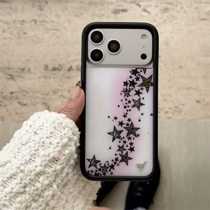 Wildflower Puppy Love Handyhülle für iPhone 12 bis 17 Pro Max Plus, Multicolor mit Sternen und Leopard-Print - Bild 3