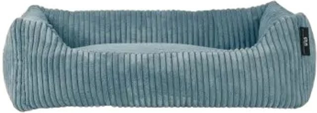 Rohrschneider Tierbett aus Cordstoff in Türkis inklusive faltbarem Reisenapf, B/T/H: 55 x 42 x 15 cm - Bild 1