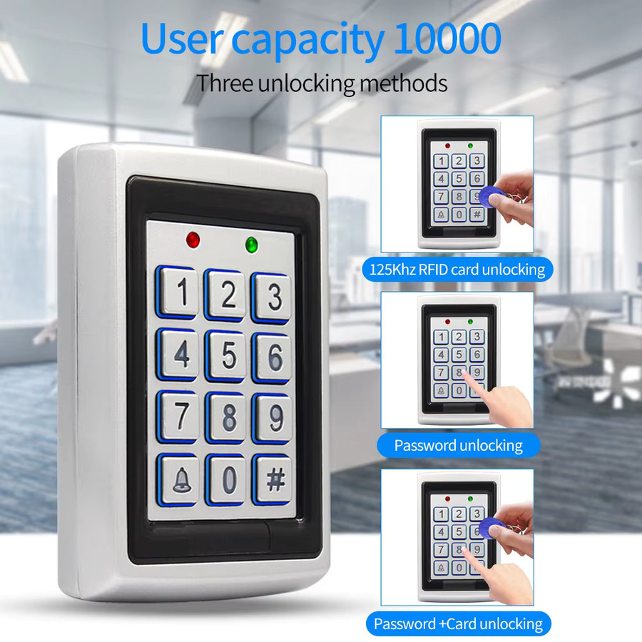 LUCKING DOOR Metall RFID Tastatur Leser mit LED Hintergrundbeleuchtung für 125kHz Zugangskontrollsysteme - Bild 4