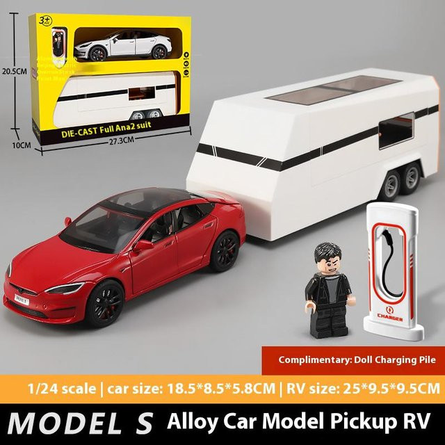 Linyi toy car Model Y Model X Model S Anhänger Wohnmobil, Spielzeugfahrzeug, Metall, 1:24, ab 14 Jahre - Bild 1