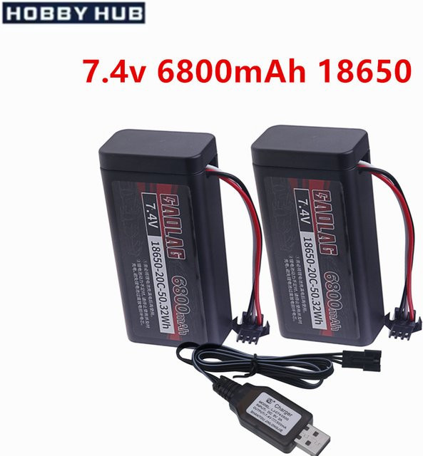 RC.BURST 7,4V Lipo-Akku mit 6800mAh und SM3P Stecker für MN82 RC Autos, Farbe: Schwarz - Bild 1