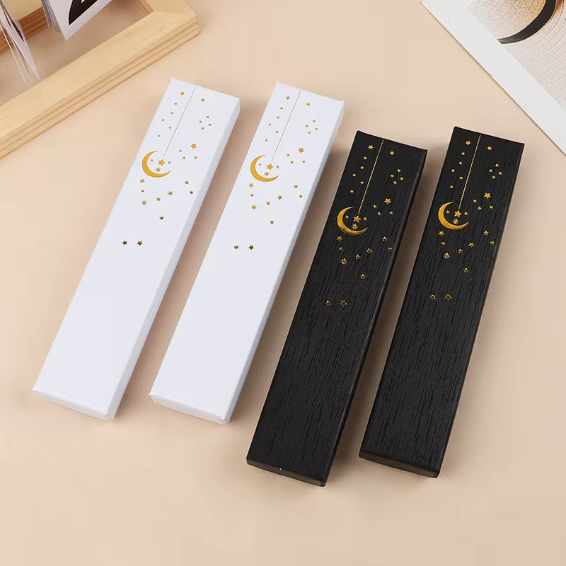 Set aus 6 oder 12 Schmuckboxen aus Kraftpapier in Schwarz und Weiß für Halsketten und Geschenke - Bild 1