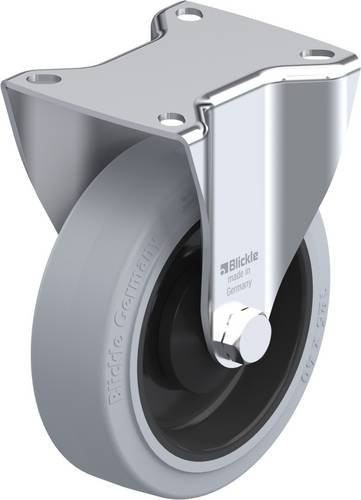 Blickle Bockrolle 418004 BK-POEV 125KA-1-SG in Schwarz und Grau aus Stahl mit 125 mm Rad-Durchmesser und 250 kg Tragfähigkeit - Bild 1