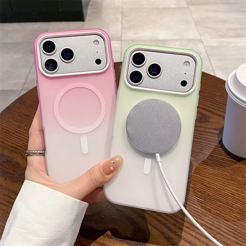 Magnetische Handyhülle mit Farbverlauf für iPhone 17, 16, 15, 14, 13, 12 (Air, Plus, Pro Max), stoßfeste Abdeckung mit kabellosem Laden, Multicolor - Bild 2