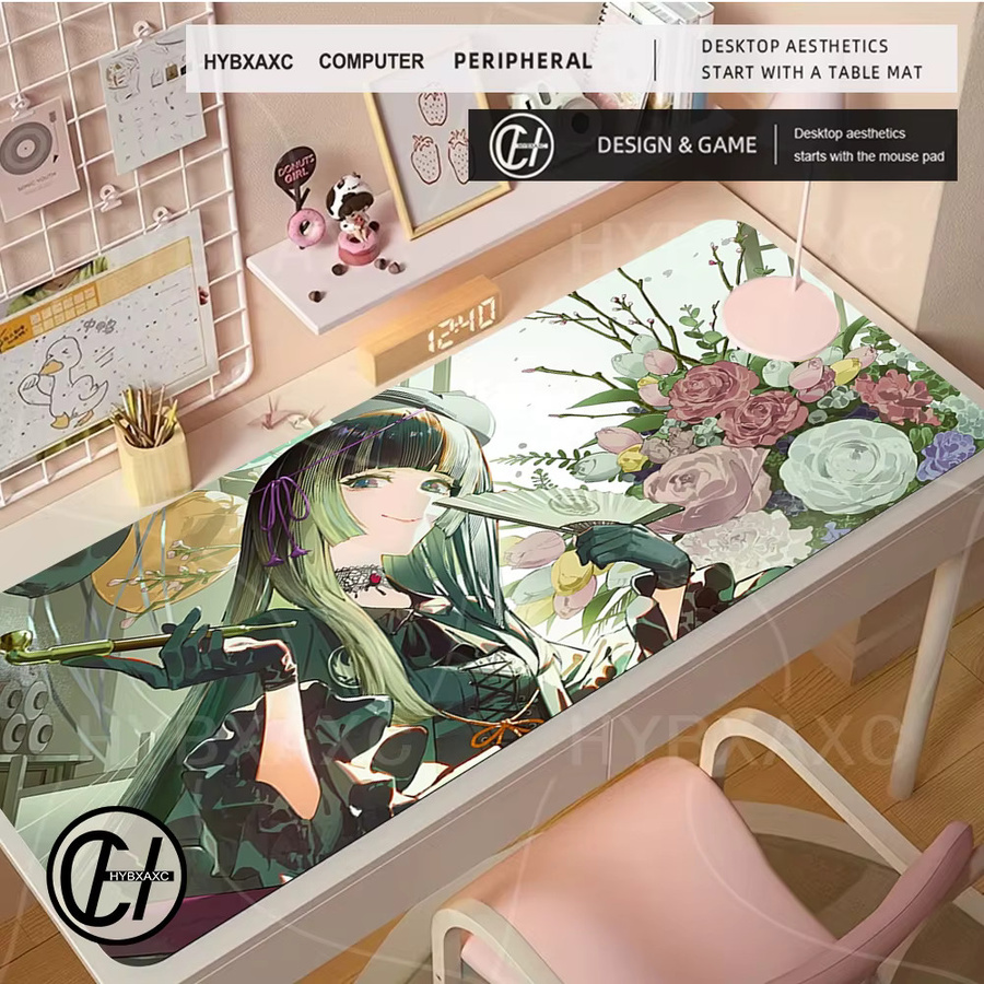 HYBXAXC Anime Mauspad Hololive Juufuutei Raden Multicolour rutschfestes Gaming Mauspad für PC und Tastatur - Bild 3