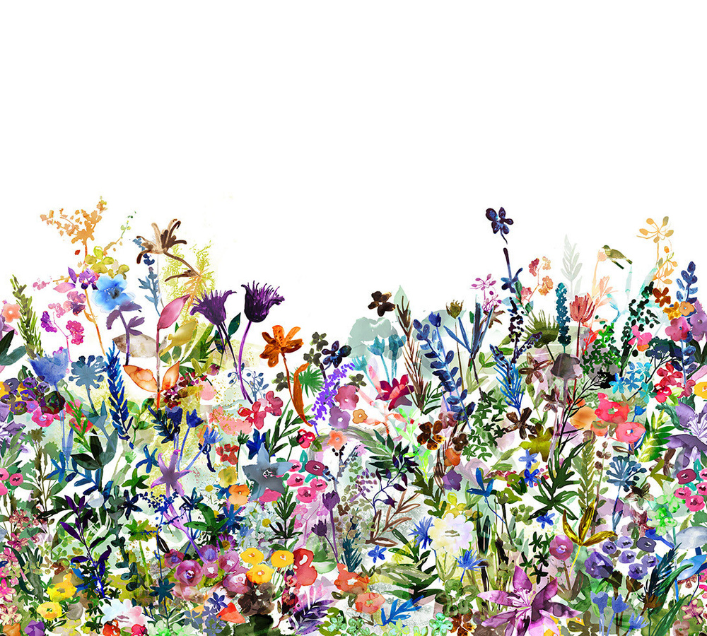 Rebel Walls Mural May Meadow Wandtattoo mit floralem Frühlingsdesign in Bunt - Bild 1