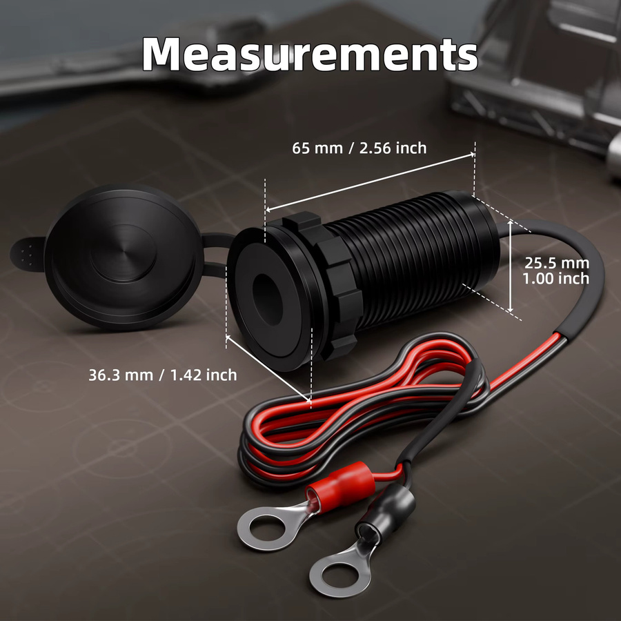 Daiertek Starlink Mini RV Kabeldurchführungs-Kit in Schwarz mit wasserdichter Aluminium-DC-5,5x2,1-Buchse und O-Ring-Adapter für die Fahrzeugmontage - Bild 3