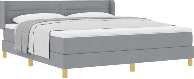 vidaXL Boxspringbett mit Matratze in Hellgrau, B/T/H: 180 x 200 x 280 cm - Bild 1