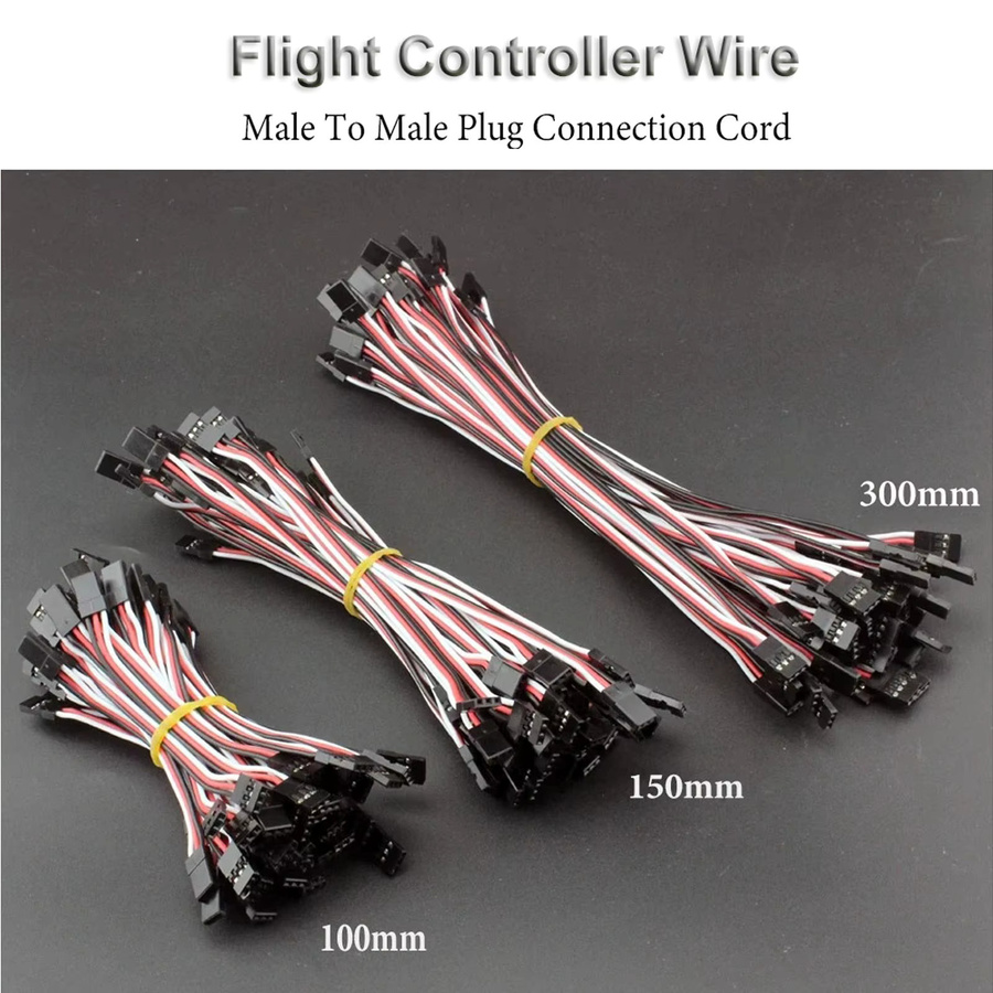 10er Set Servo Verlängerungskabel mit Stecker auf Stecker für JR Stecker, Farbe: Schwarz, geeignet für Flugzeuge, Quadcopter und Spielzeugautos - Bild 5