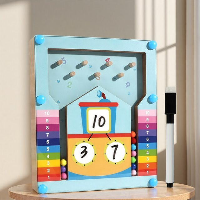 Tlewj Montessori Mathematik Zählen Lernen Spielzeug, Holz, Bunt / Mehrfarbig - Bild 1