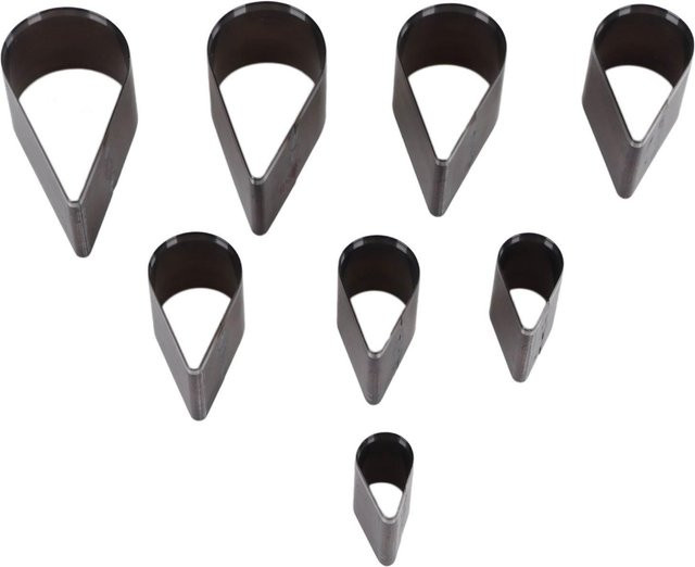 8 Stück Leder Schneidstanzformen Set in Tropfenform aus gehärtetem Stahl, Farbe: Schwarz - Bild 1