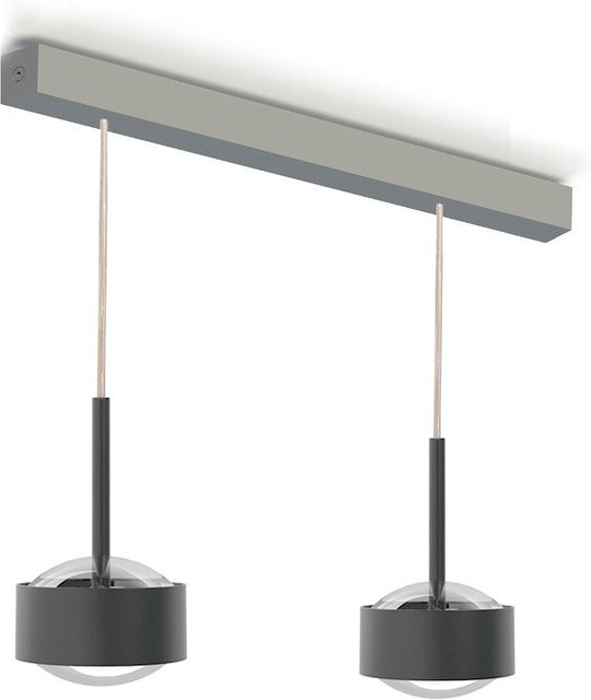 Top Light Puk Maxx Choice Drop 450 Pendelleuchte in Anthrazit und Chrom mit transparenter Glaslinse - Bild 1