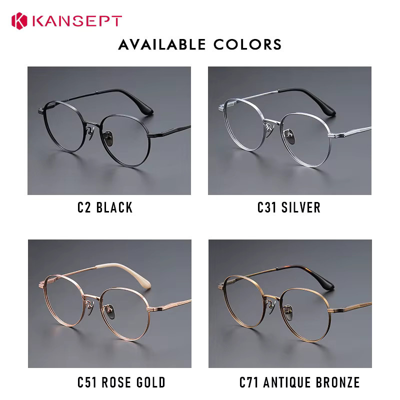 KANSEPT Korrektionsbrille, Titan, Rund, Vollrand, Unisex - Bild 4