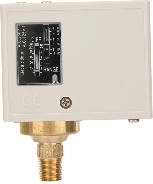 Elektronischer Druckschalter PT1 4 für Luft- und Wasserpumpen sowie Kompressoren, 24V 380V, Weiß - Bild 1