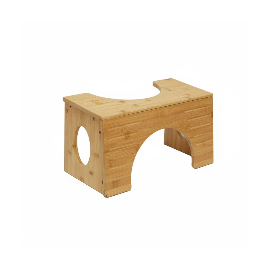 Relaxdays Toilettenhocker aus Bambus in Natur Braun, höhenverstellbar, B/T/H: 25,0 x 19,5 x 44,5 cm - Bild 2