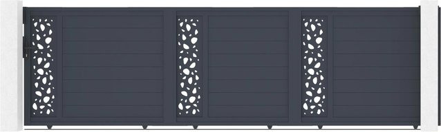 Casanoov Schiebetor Sunny aus Aluminium mit Ranger C300 Motorisierung, Farbe: Anthrazit/Grau, B: 498 cm, H: 140 cm - Bild 1