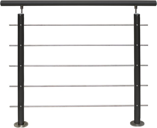 Treba Geländer-Set AB10 zur Bodenmontage aus Aluminium in Anthrazit, Höhe: 150 cm - Bild 1
