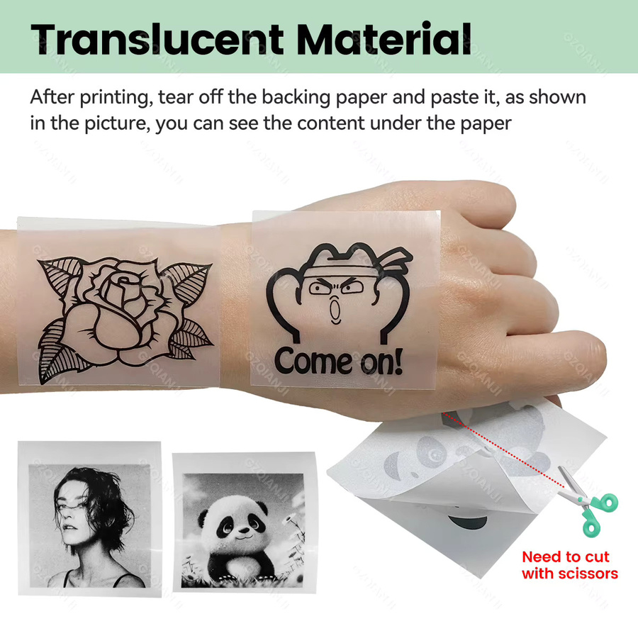 GZQIANJI Transparentes Thermo-Beleg-Fotopapier für Mini 58 mm Bluetooth-Thermo-Drucker, B: 57 mm, H: 30 mm - Bild 2