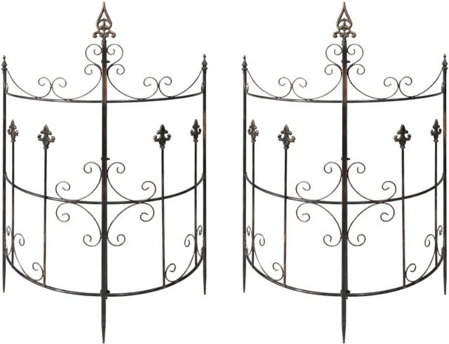DELUKE Rankgitter HUGO 2er Set aus Metall in Bronze, halbkreisförmige Rankhilfe für Garten und Balkon, B/T/H: 73 x 33 x 123 cm - Bild 1