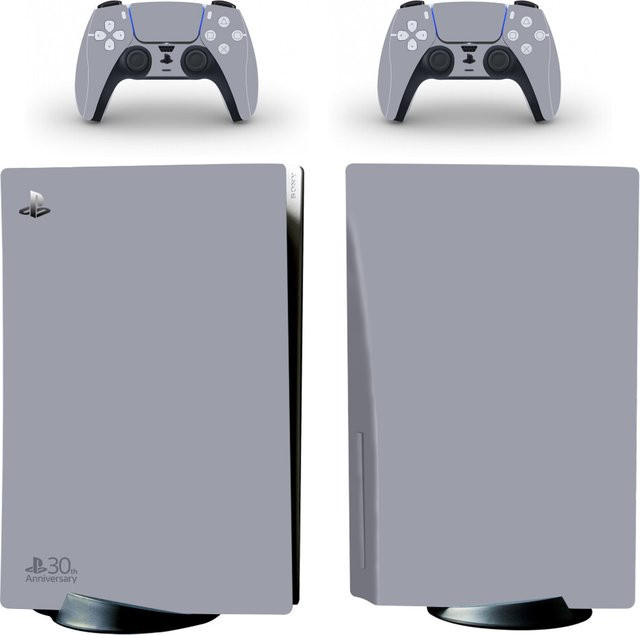 Yolouxiku PS5 Disc Skin 30th Anniversary Limited Edition Vinyl Aufkleber Set für Konsole und 2 Controller in Grau - Bild 1