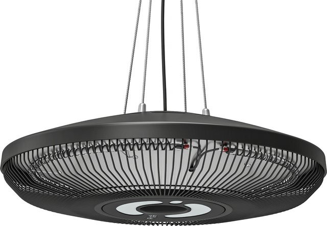 Outsunny Infrarot Heizstrahler Hängend 2000W Carbonfaser Deckenheizstrahler mit LED-Beleuchtung, Schwarz - Bild 1