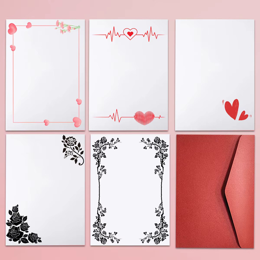 Individuell gestaltbare Briefumschläge in Rot für Valentinstag und persönliche Anlässe aus Papier - Bild 3