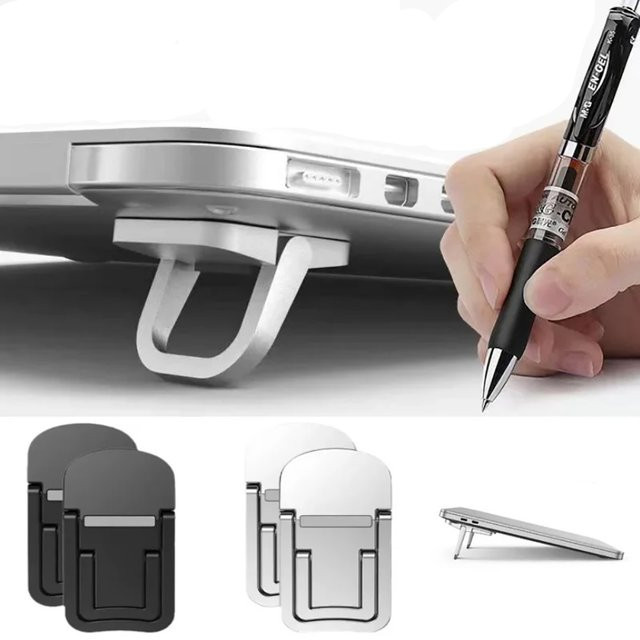 2er-Set Mini Tragbare Laptop Ständer für Computer und Tastatur in Schwarz und Silber - Bild 1