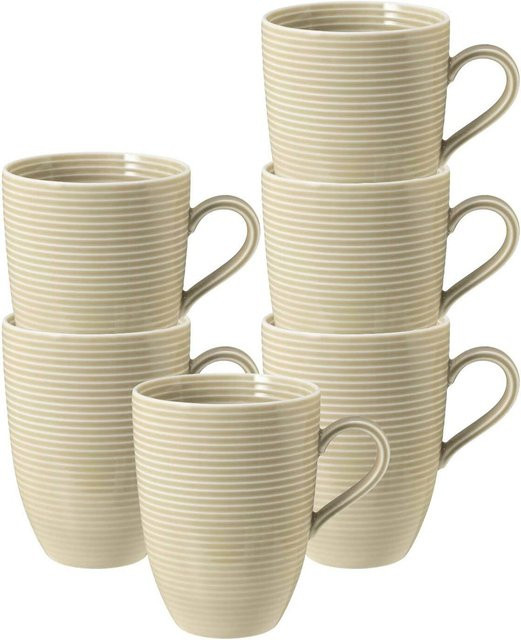 Seltmann Weiden Kaffeebecher Beat Color Glaze Beige 6er Set 350 ml pro Becher - Bild 1