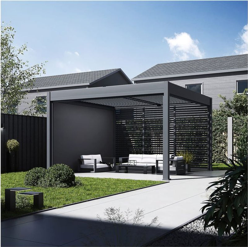BELLAVISTA - HOME & GARDEN Pergola Pavillon Oasis aus Aluminium in Anthrazit, B/T: 400 x 400 cm - Bild 4