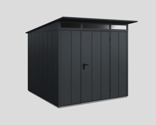 Ecostar Gerätehaus Elegant-P aus Metall in Grau mit B/H/T: 238 x 232,3 x 238 cm - Bild 1