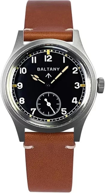 Baltany Armbanduhr, Mechanisch, Edelstahl, Leder, 36 mm, Herren - Bild 1