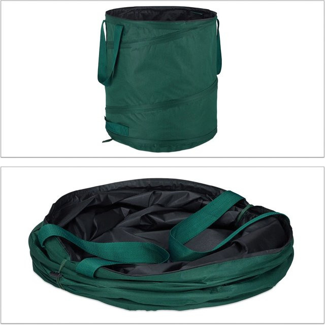 Relaxdays Laubsack 3er Set aus Oxford Polyester in Grün, selbstaufstellend, B: 46 cm, T: 46 cm, H: 85 cm - Bild 1