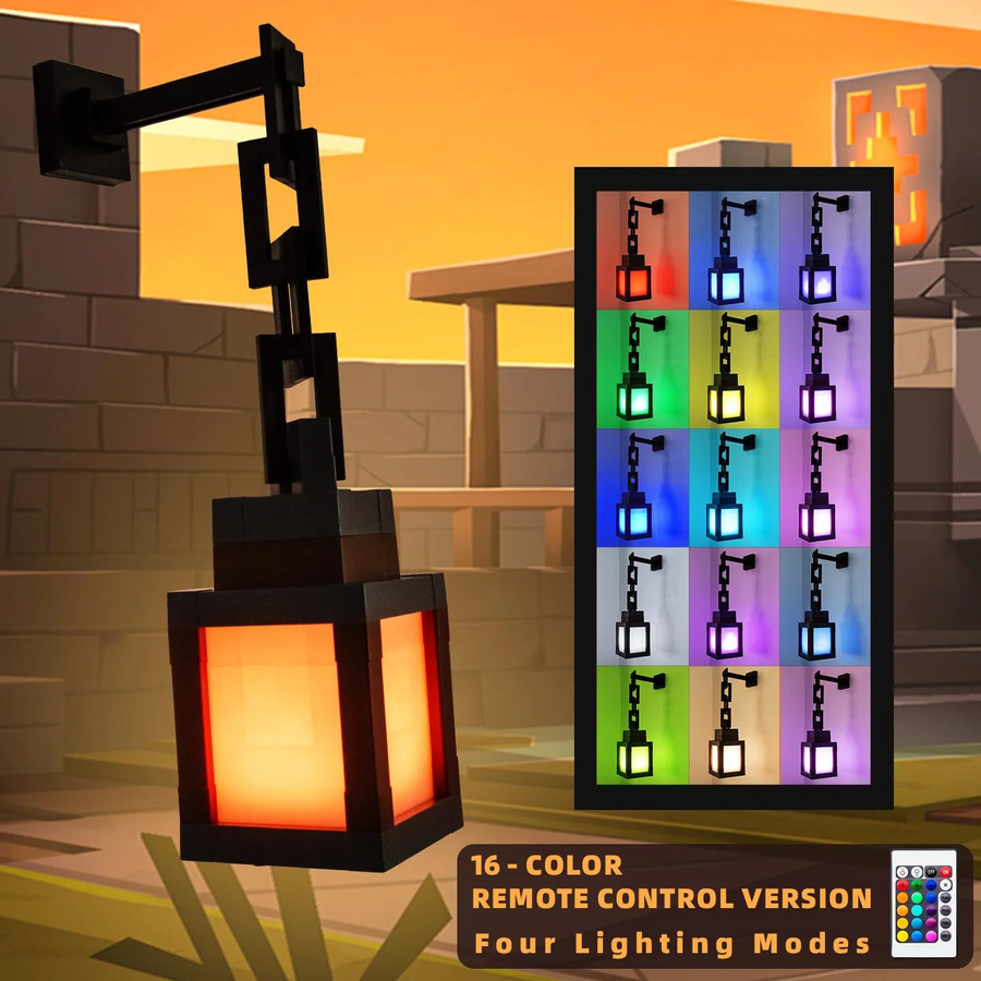 YJMP Super Lighting Pixel Laterne Nachtlicht mit Fernbedienung und Timer, USB wiederaufladbare LED Stimmungsleuchte in Multicolour, Weiß, Blau und Grün für Kinderzimmer und Schlafzimmer - Bild 4