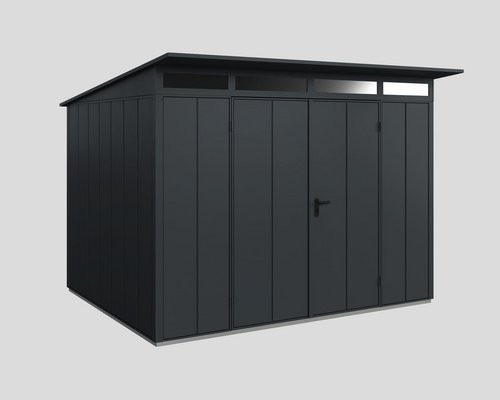 Ecostar Gerätehaus Elegant-P aus Metall in Grau mit Doppeldoor und Pultdach, B/H/T: 302,8 x 232,3 x 238 cm - Bild 1