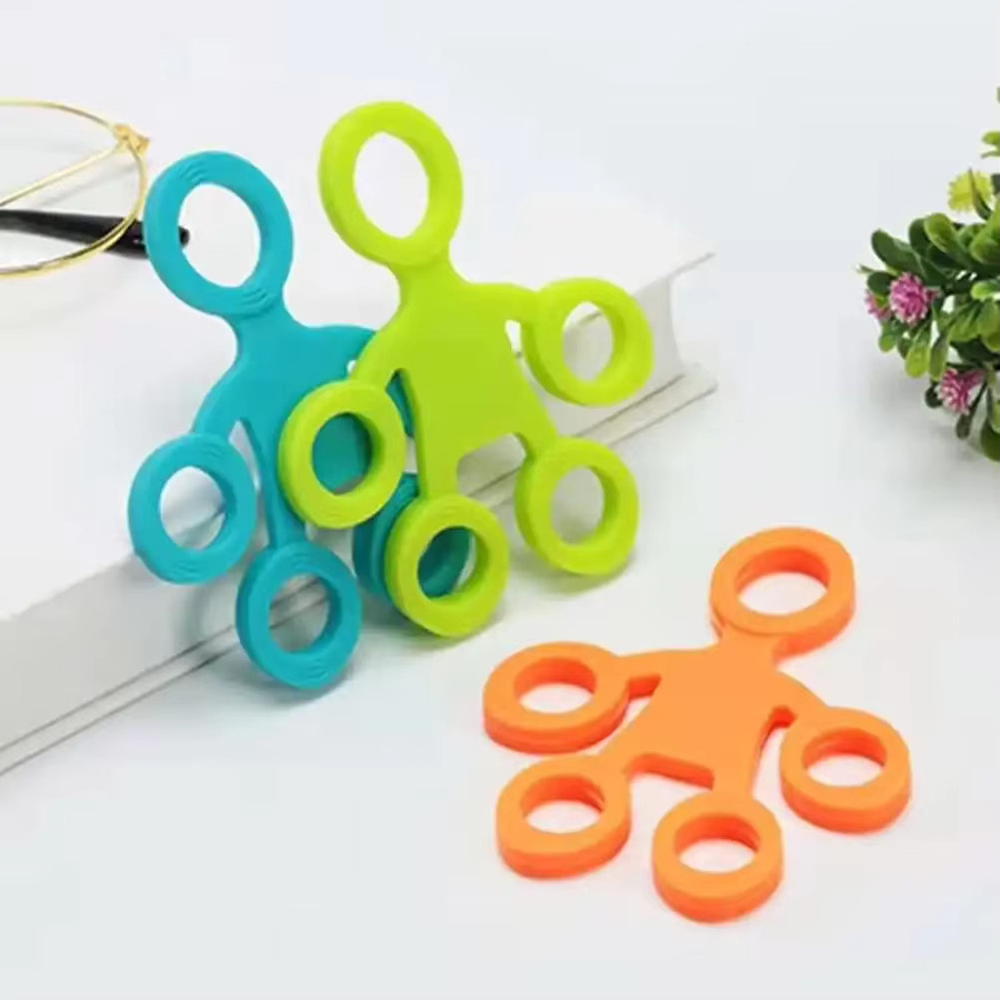 GUEN Fingergriff-Silikonring-Übungsgerät, Anti-Stress-Widerstandsband, Fitness-Stretcher, 3-stufiges Finger-Sensorspielzeug - Bild 2