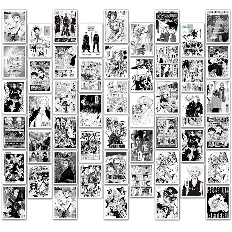 Mix Anime Aufkleber Set mit Motiven aus Jujutsu Kaisen, Hunter x Hunter und Angriff auf Titan, mehrfarbig, aus Papier für Laptop, Telefon und Gepäck - Bild 6