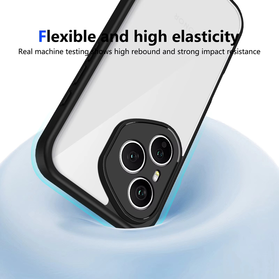 Honor 400 Pro Hülle mit Luftpolster und stoßfestem Silikon-Stoßfänger, transparente matte Rückseite - Bild 3