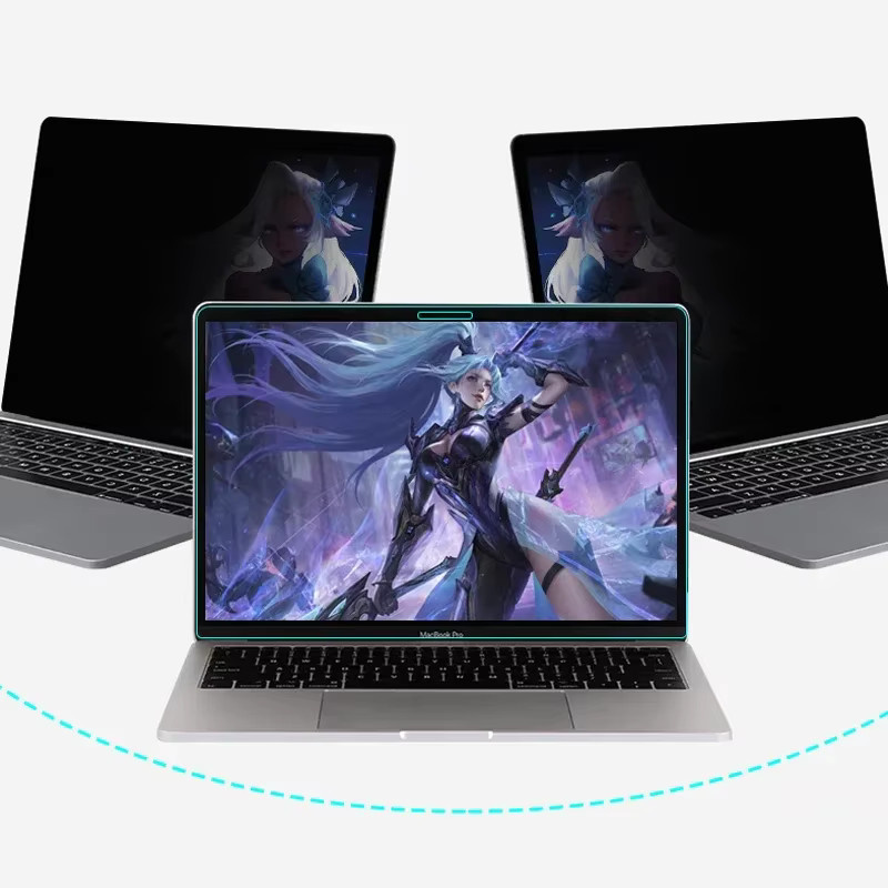 Apple Laptop-Blickschutzfolie für MacBook Air 13 und 15 Zoll sowie MacBook Pro 14 und 16 Zoll, Anti-Spionage-Sichtschutzfilter, blendfrei, Schwarz - Bild 4