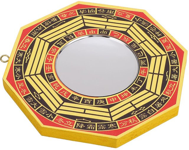 GoolRC Traditioneller chinesischer Feng Shui Konkaver Bagua-Spiegel in Gelb für Zuhause und Geschäft - Bild 1