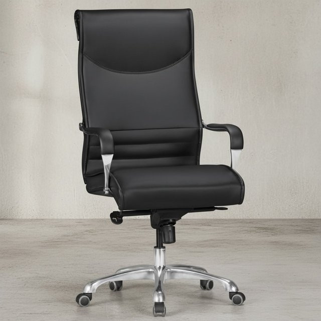 KADIMA DESIGN Chefsessel VENGA XXL ergonomisch aus Kunstleder und Aluminium in Schwarz/Braun mit Armlehnen und bis zu 150 kg Belastbarkeit - Bild 1