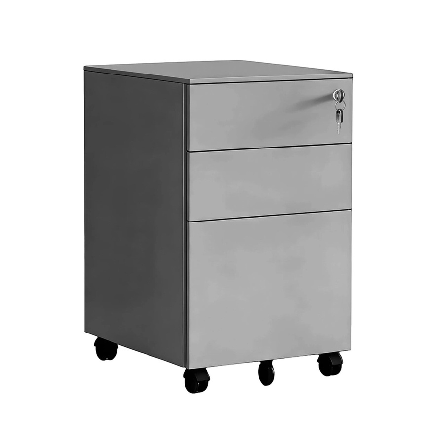 Relaxdays Rollcontainer aus Stahl in Grau, abschließbar, B/T/H: 60 x 39 x 52 cm - Bild 2