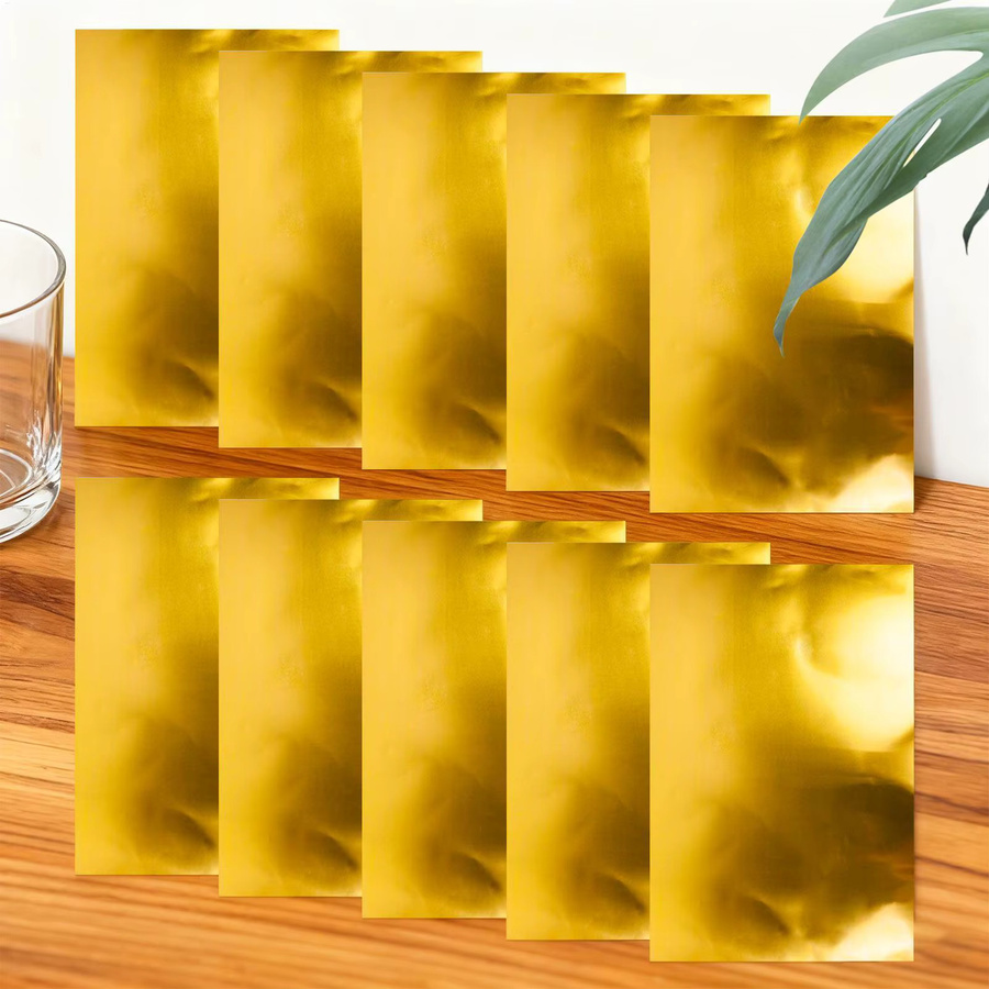 10 Stück Goldene Aluminium-Prägefolienblätter für deine Kunstprojekte - Bild 1