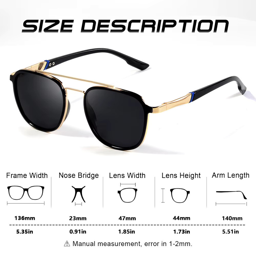 CRIXALIS Sonnenbrille Aviator, Vollrand, schwarz, polarisiert, Unisex - Bild 2