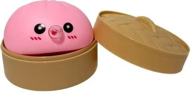 Gefüllte Brötchen Squishies Set, mit Dampfgarer, rosa - Bild 1